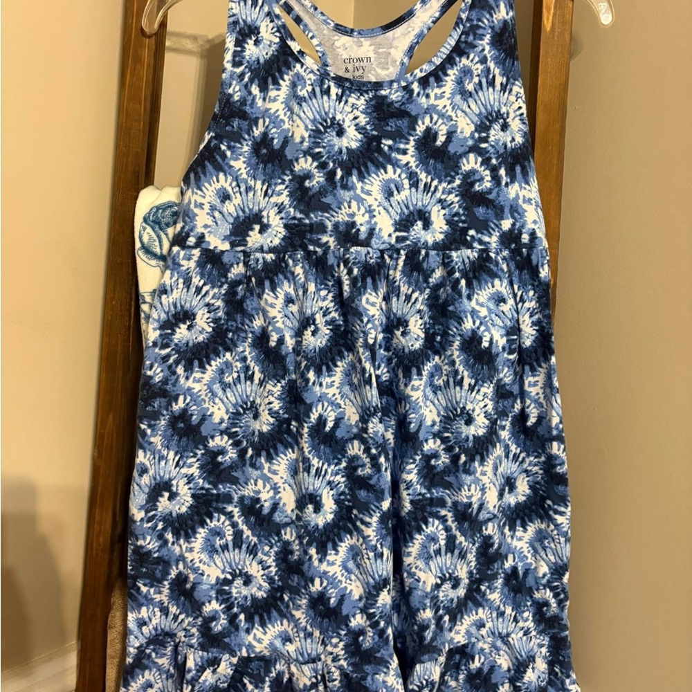 Crown & Ivy Blue and White Floral Kids Dress